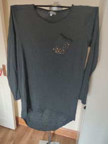 Rouge Noir dark green /grey tunic/dress size L/XL UK16 EU44 Postage included