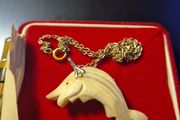 1960s Vintage Mother of Pearl Carved Necklace
