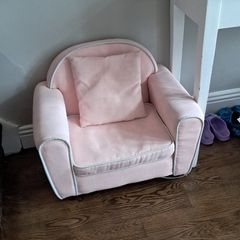 Kids blush pink armchair