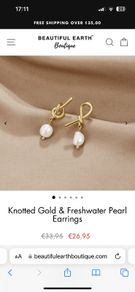 earrings gold with pearl