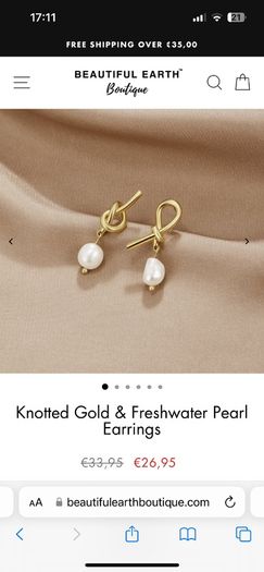 earrings gold with pearl
