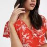 Karen Millen Red & White Floral Palm Print Ruffle Mini Dress Image 6