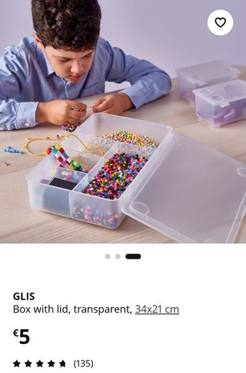 Ikea Glis Storage Box With 5 Compartments - Size - 34cm x 21cm - RRP - 5.00