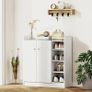 Shoe Storage Cabinet with 2 Doors, Adjustable Shelves, Entryway Shoe Cabinet for 12 Pairs, White Image 6