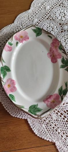 Vintage Franciscan Desert Rose hand decorated 14" oval serving platter made in Staffordshire England