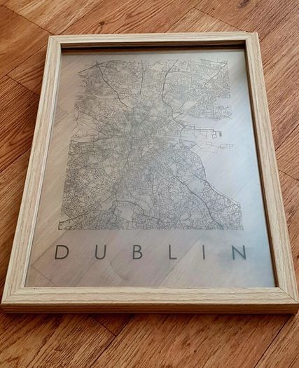 Dublin Map Print - Framed - Minimalist Style