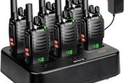 H777H Walkie Talkies, Walkie Talkies for Adults with Screen, Rechargeable 2 Way Radio with 6 Way Charger, Flashlight, Two Way Radio with Emergency Alarm for Business, School (Black, 6 Pcs