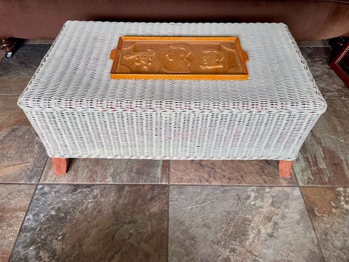Sturdy Versatile Rattan and Bamboo Low Bench