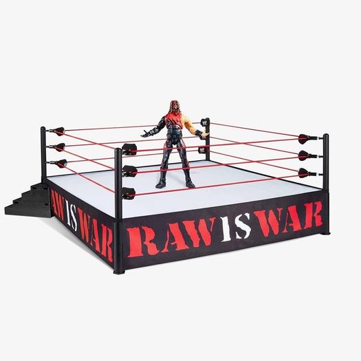 WWE Mattel Ultimate Edition Attitude Era Raw is War ring. With Kane.