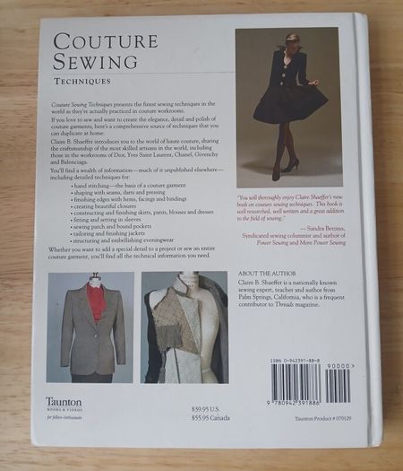 Couture Sewing Techniques Claire Shaeffer Hardback