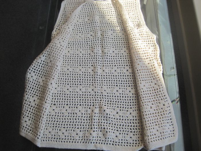 Vintage Hand Crocheted Waistcoat/Sleeveless Cardi