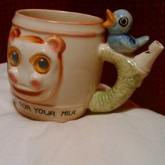 vintage child's mug with whistle
