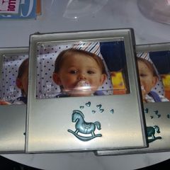 6 sliver and blue baby boy frames