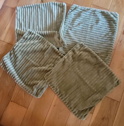 Soft Velour Moss Green Cushion Covers x4