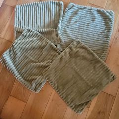 Soft Velour Moss Green Cushion Covers x4