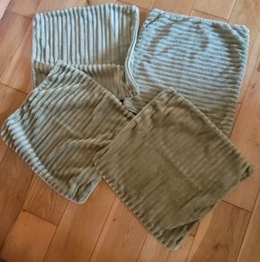 Soft Velour Moss Green Cushion Covers x4