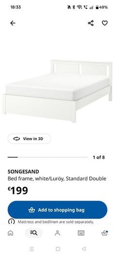 IKEA Double Bed Songesand with drawers