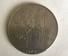 1976 Italy 100 Lira coin