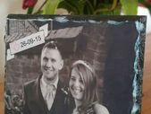 Personalised custom printed Rock slate 20x20cm, great wedding birthday gift present idea