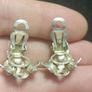 Vintage Sterling Silver Filigree Flower Earrings Clip On Image 6
