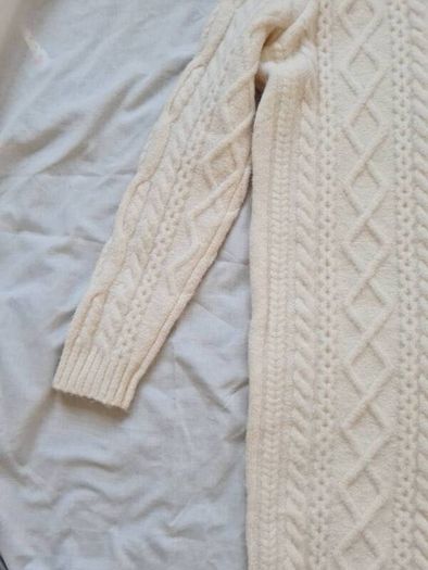 Lacoste alpaca wool Knitted long jumper Size 10 eu 38 cream in new condition