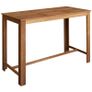 Bar Table and Stool Set 7 Pieces Solid Acacia Wood Image 4