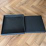 2x Black Fabric Storage Cube Footstools Image 3