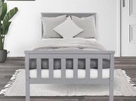 main image for ad Wooden slatted  Bed  Pine Wood, Solid Wood Bed Frame with Slatted Frame and Feet, Single Bed with Headboard and Footboard, Bed for Children and Adults Solid Wood Bed Children's Bed
