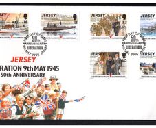 1995 Jersey 50th Anniversary of D-Day Commemorative Stamps First Day Cover (FDC)