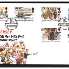 1995 Jersey 50th Anniversary of D-Day Commemorative Stamps First Day Cover (FDC)