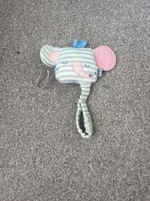 Elephant teether and soother holder