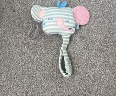 Elephant teether and soother holder