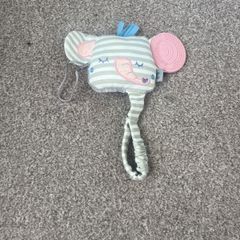 Elephant teether and soother holder