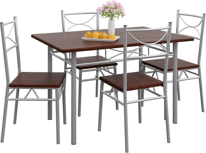 5-Piece Dining Set Table & 4 Chairs