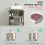 Modern under-sink cabinet metal base double door 60 x 30 x 60 cm - white and wood color Image 5