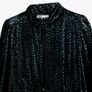 ZARA VELVET PRINTED Short dress with a high neck Image 3