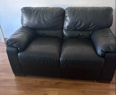 Free Black Leather 2 Seater Sofa