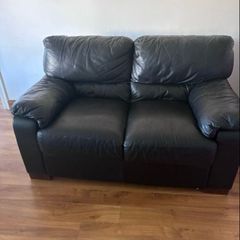Free Black Leather 2 Seater Sofa