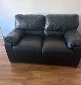 Free Black Leather 2 Seater Sofa
