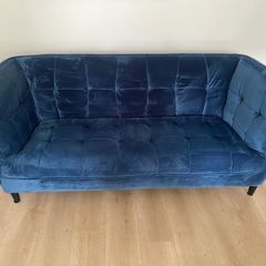 Blue Velvet 3-Seater and 2-Seater Sofas