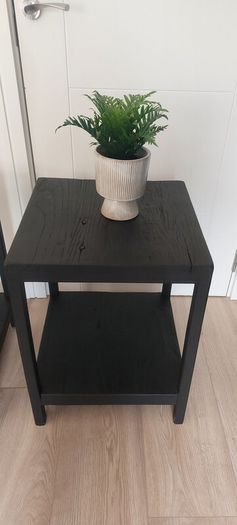 2x Black Side Tables / Bedside Lockers
