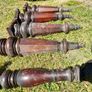 Antique mahogany piano legs with bronze casters Image 2