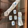 Vintage Rare 1990s IKEA Heder Enamel Blue and White Napkin rings by Katarina Brieditis Image 4