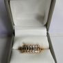 Vintage Three Row Stones Ring Gold Plated Ring size N1/2 - 4,45g Image 3