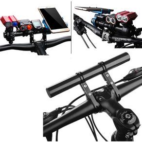 20cm Bicycle Handlebar Extended Bracket Bike Mount Bar Computer Holder Support Rack Alloy Stand Double Frame Bicycle Clip