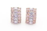 925 Sterling Silver Pink Cubic Zirconia Cluster Stud Earrings