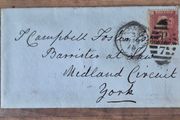 A remarkable, cohesive archive of three Victorian postal covers tracing the career of Thomas Campbell Foster, Esq., Barrister at Law 1813 to 1882. Victorian, legal, history, postal, archive, covers, Penny Red, stamp, barrister.