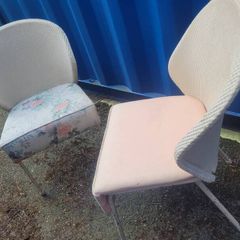 Lloyd loom style chairs x2