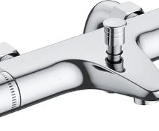 Thermostatic Bath Shower Mixer,Thermostatic Bath Mixer Tap,Bath Tap with Temperature Control,Solid Brass,Chrome Finished,Bathtub Mounted,(Bathtub Mounted)