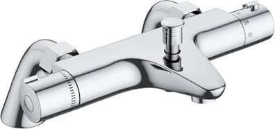 Thermostatic Bath Shower Mixer,Thermostatic Bath Mixer Tap,Bath Tap with Temperature Control,Solid Brass,Chrome Finished,Bathtub Mounted,(Bathtub Mounted)
